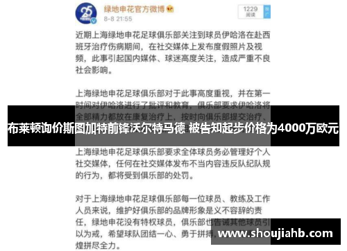 布莱顿询价斯图加特前锋沃尔特马德 被告知起步价格为4000万欧元 布莱顿询价斯图加特前锋沃尔特马德 被告知起步价格为4000万欧元